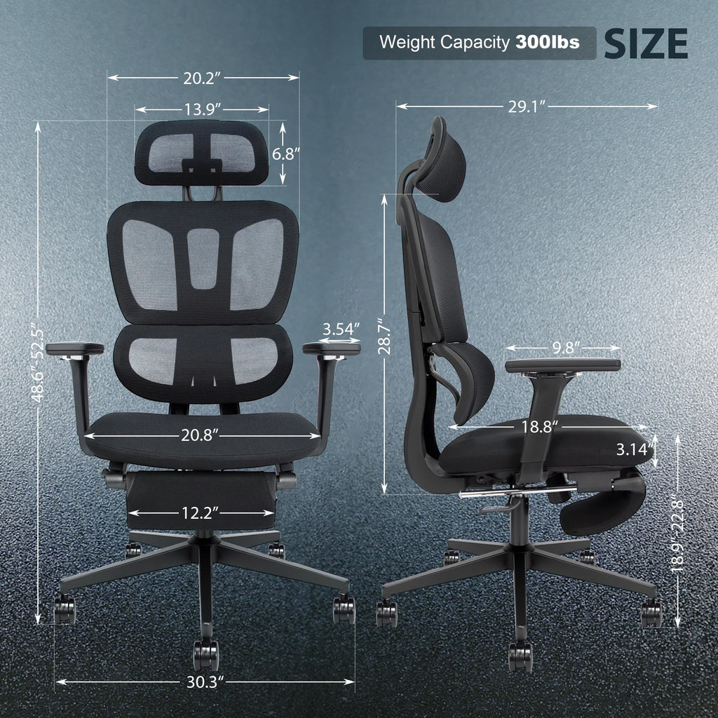 Mesh Office Chair with Footrest R258