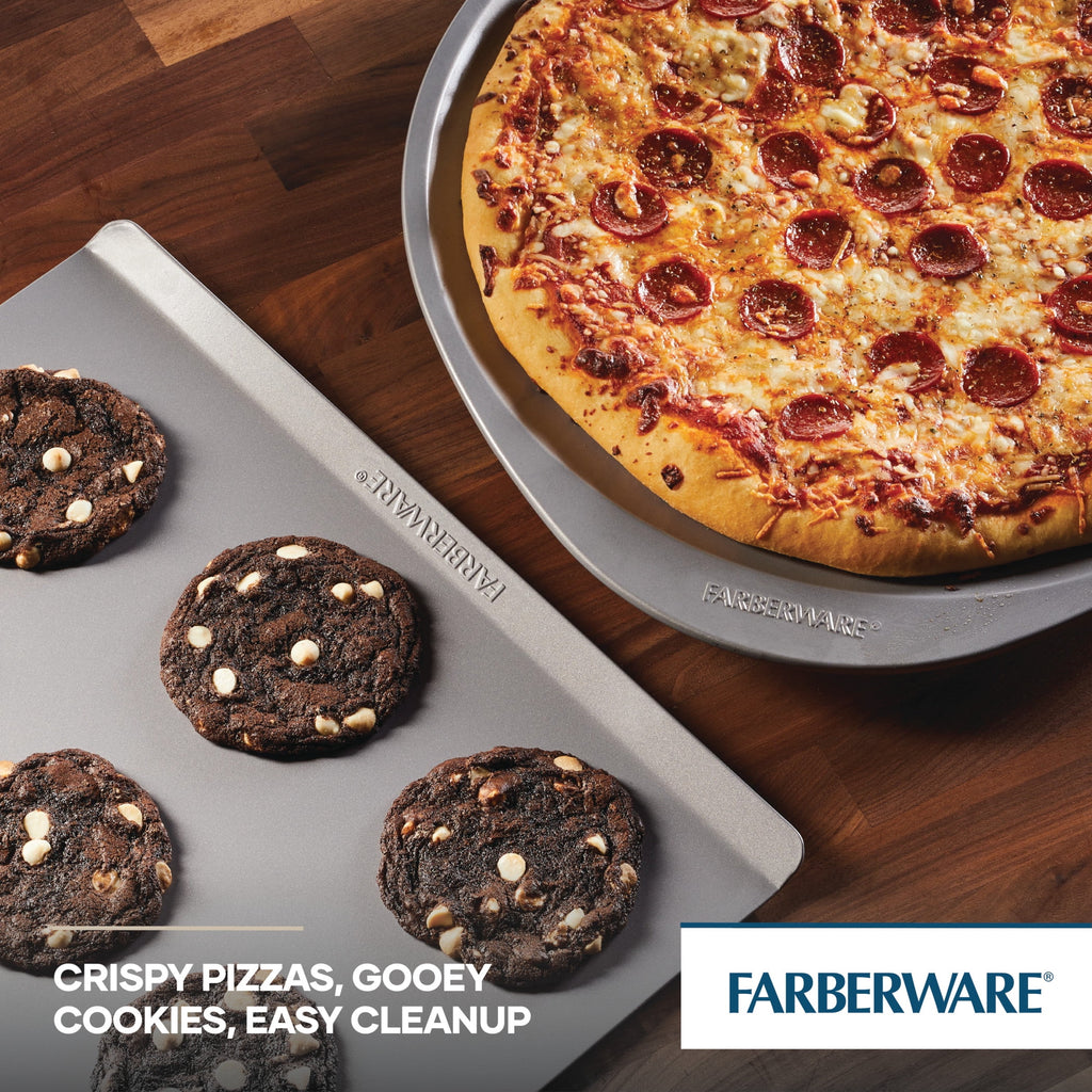 Nonstick Baking Sheet and Pizza Crisper Pan Set, 2-Piece, Gray E1519