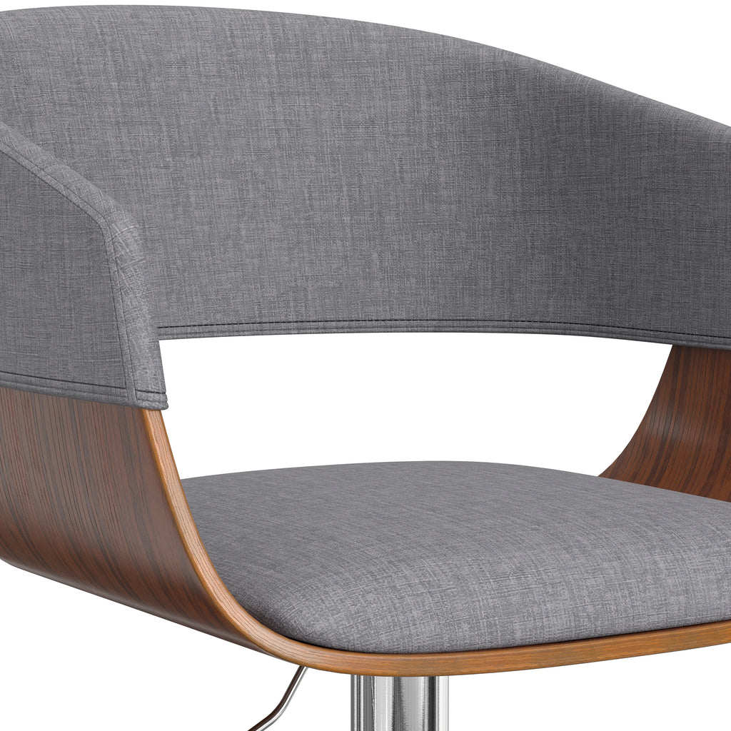 Light Grey Linen Look Adjustable Swivel Bar Stool I4146