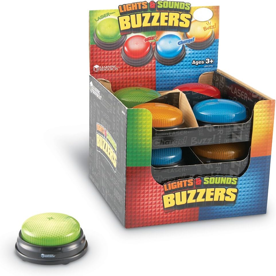 Lights and Sounds Buzzers, Set of 12, Ages 3+ T285