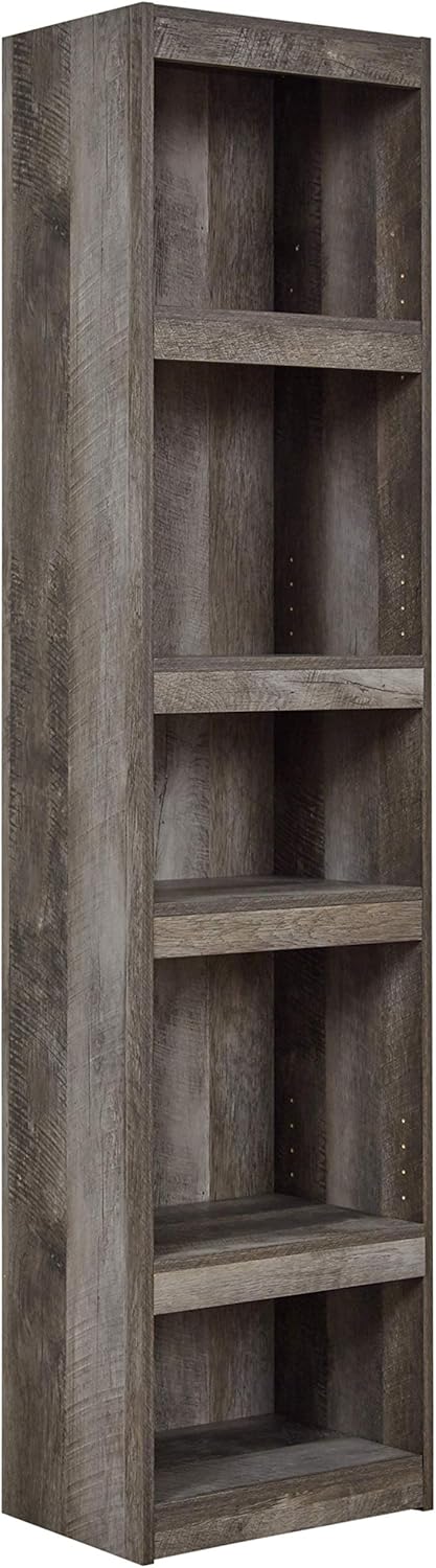 Whitewash Entertainment Center Pier Bookcase with 3 Adjustable Shelves P20967
