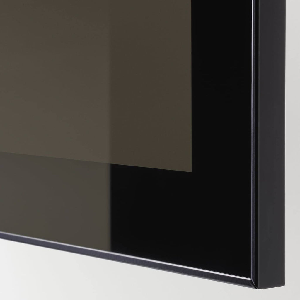 Black-Brown Wall-Mounted Cabinet with Smoked Glass D132438