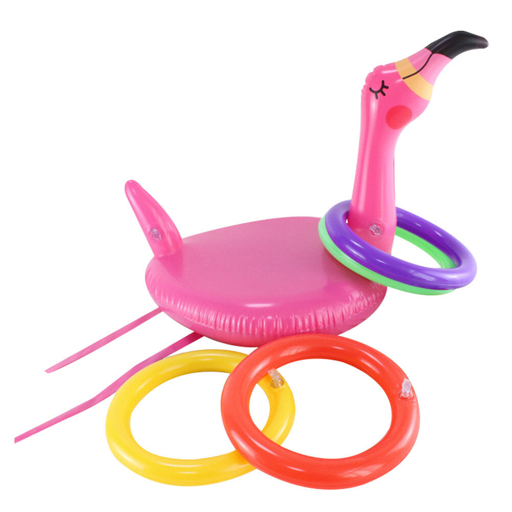 Inflatable Flamingo Hat Ring Tossing Game Toy G1324