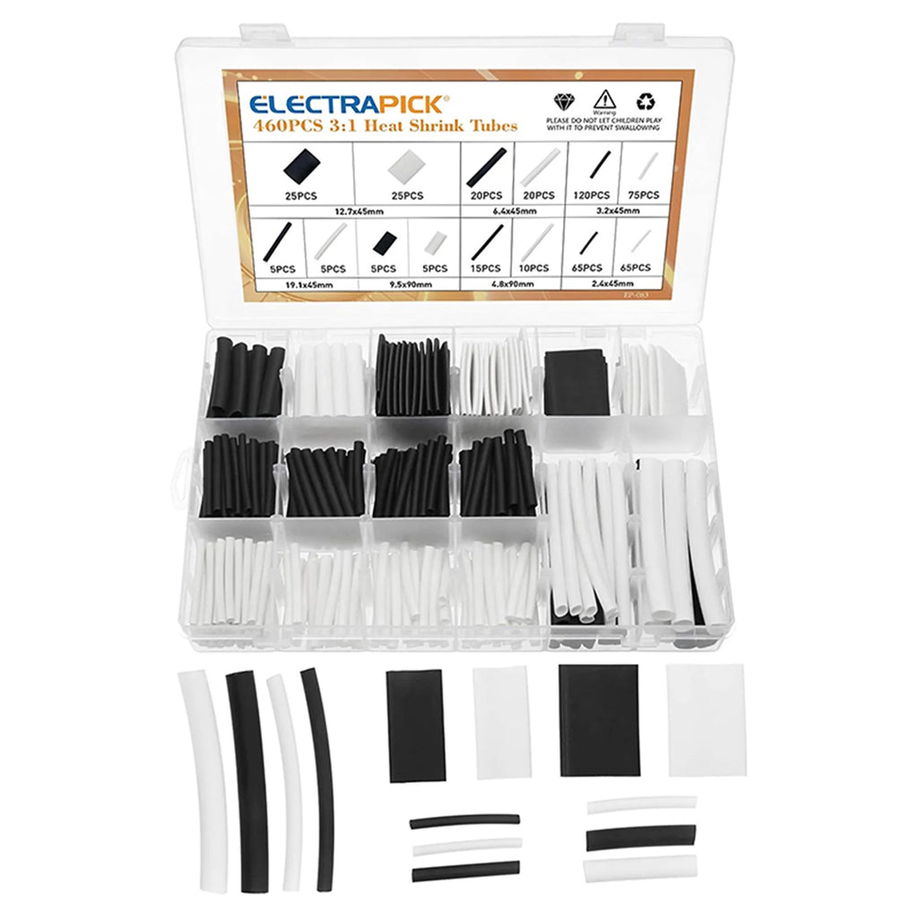 460 Pcs Heat Shrink Tubing Kit with Glue Waterproof Dual Wall 7 Sizes 2 Color X114