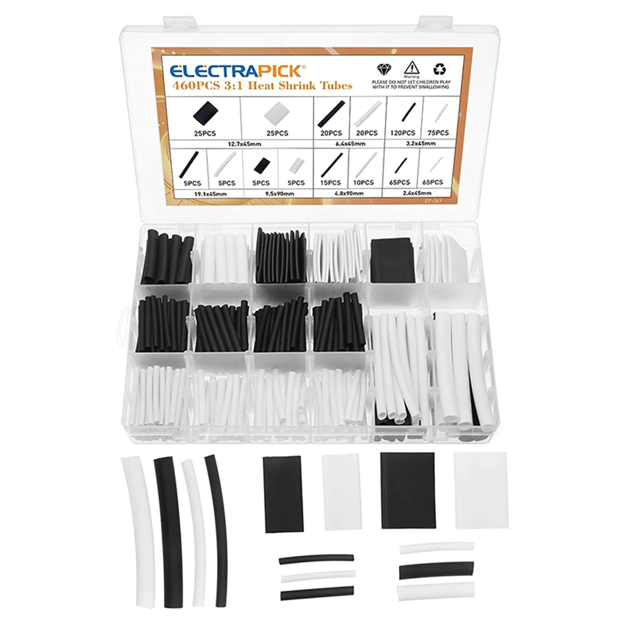 460 Pcs Heat Shrink Tubing Kit with Glue Waterproof Dual Wall 7 Sizes 2 Color X114
