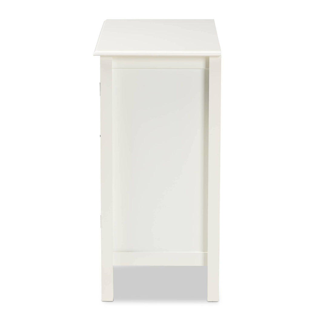 White Finished Wood and Glass Kitchen Storage Cabinet X5734