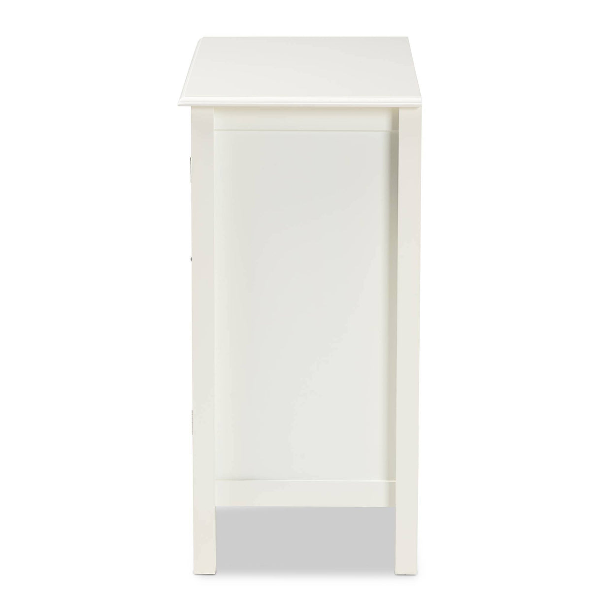 White Finished Wood and Glass Kitchen Storage Cabinet X5734