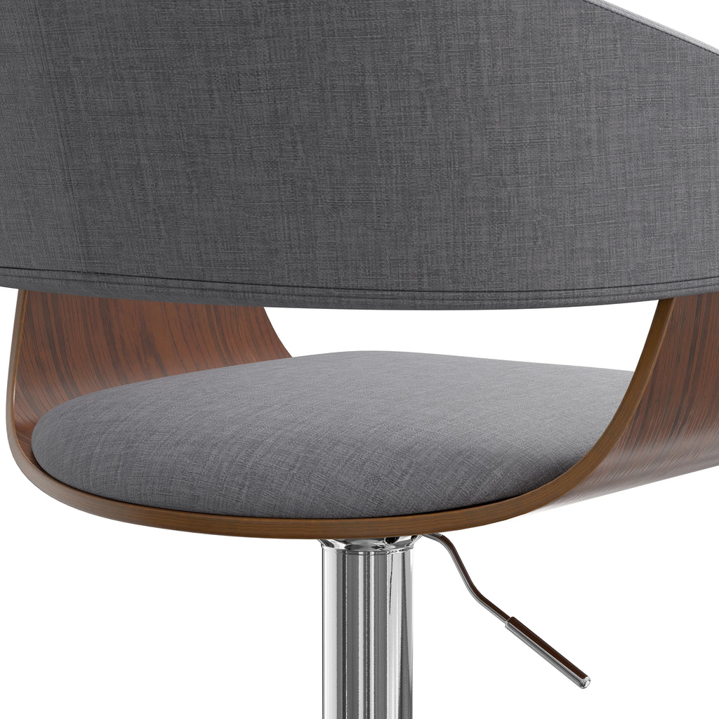 Light Grey Linen Look Adjustable Swivel Bar Stool I4146
