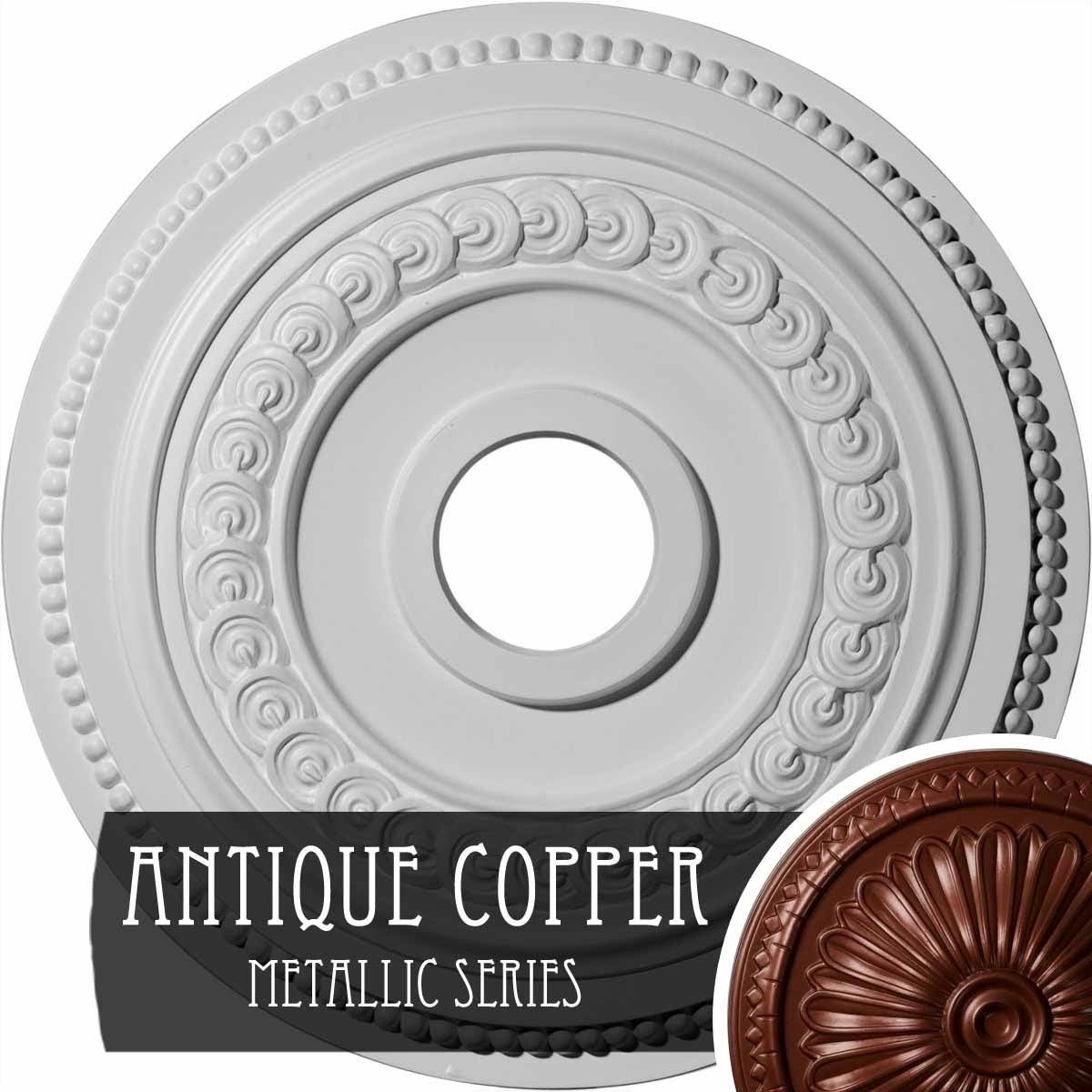18x22OD x 3 3/8x22ID x 7/8x22P Hand-Painted Ultra Pure White Ceiling Medallion S877