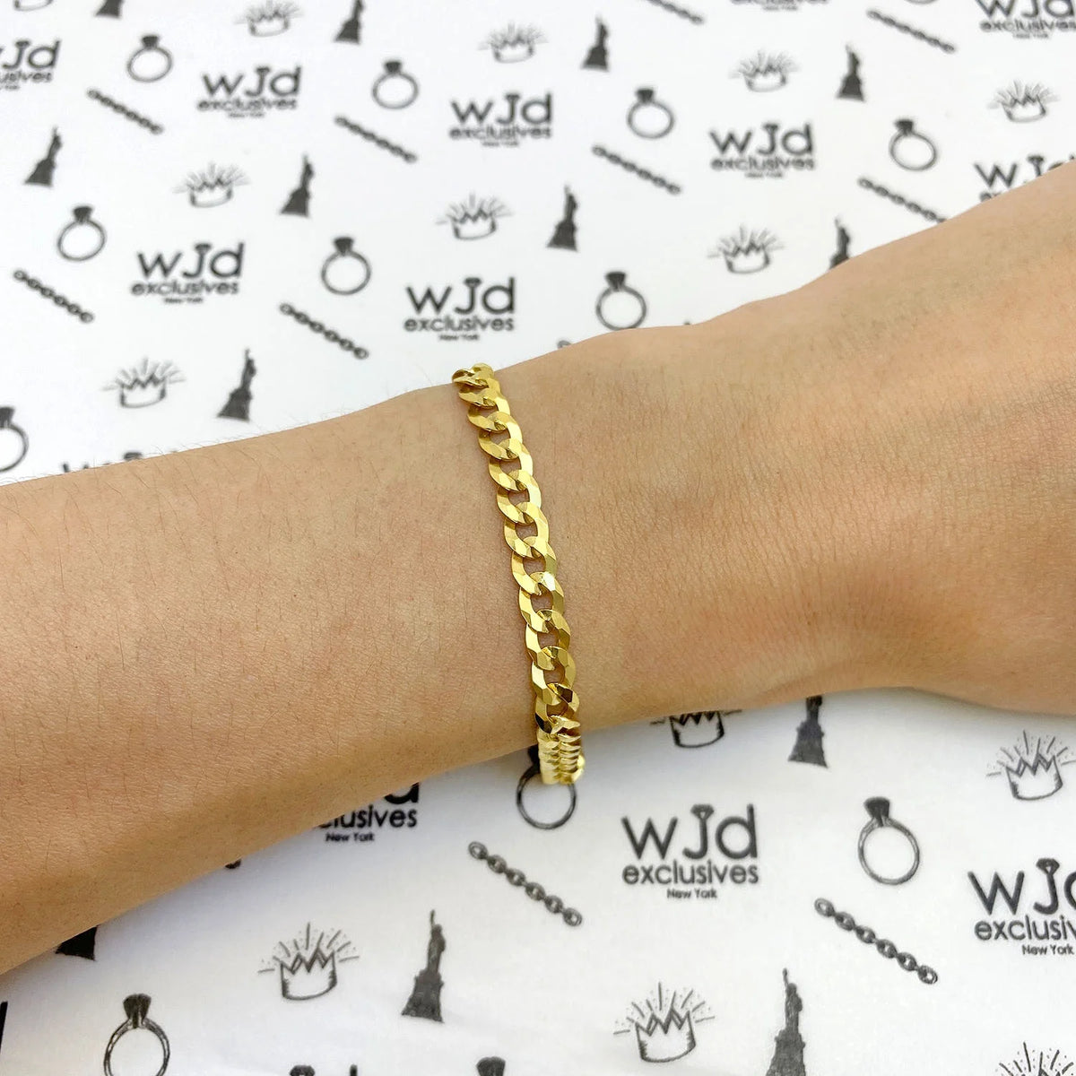18K Gold Over Sterling Silver Cuban Curb Bracelet N8236