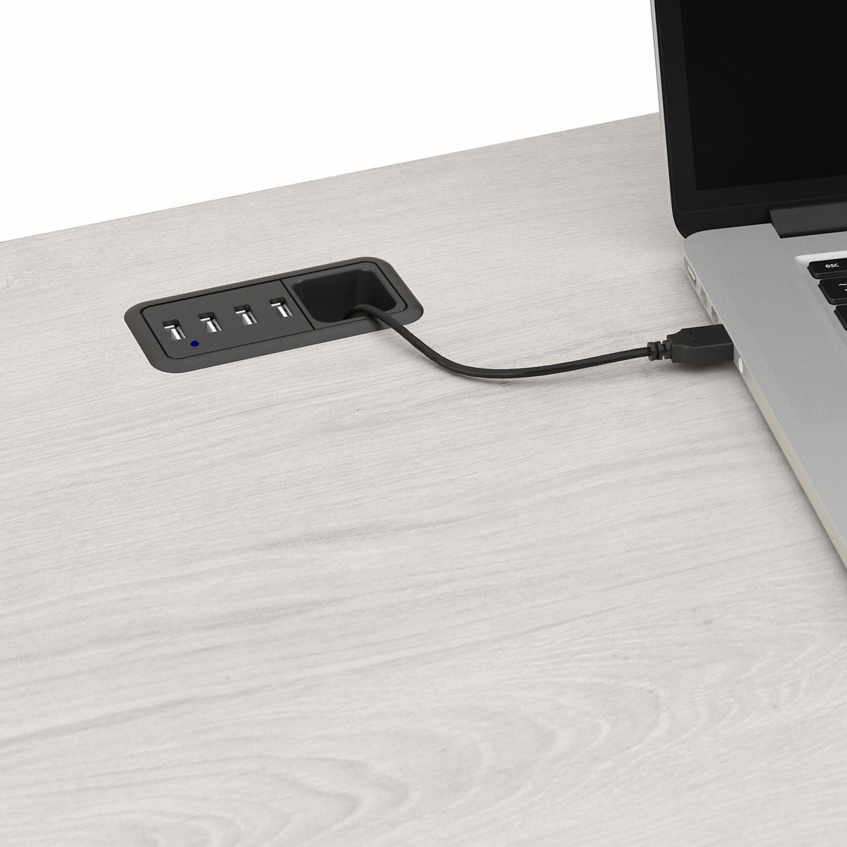 L Shaped Computer Desk Linen White Oak Y686047