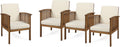 Brown Patina and Dark Teal Acacia Wood Club Chairs (Set of 4) D995850