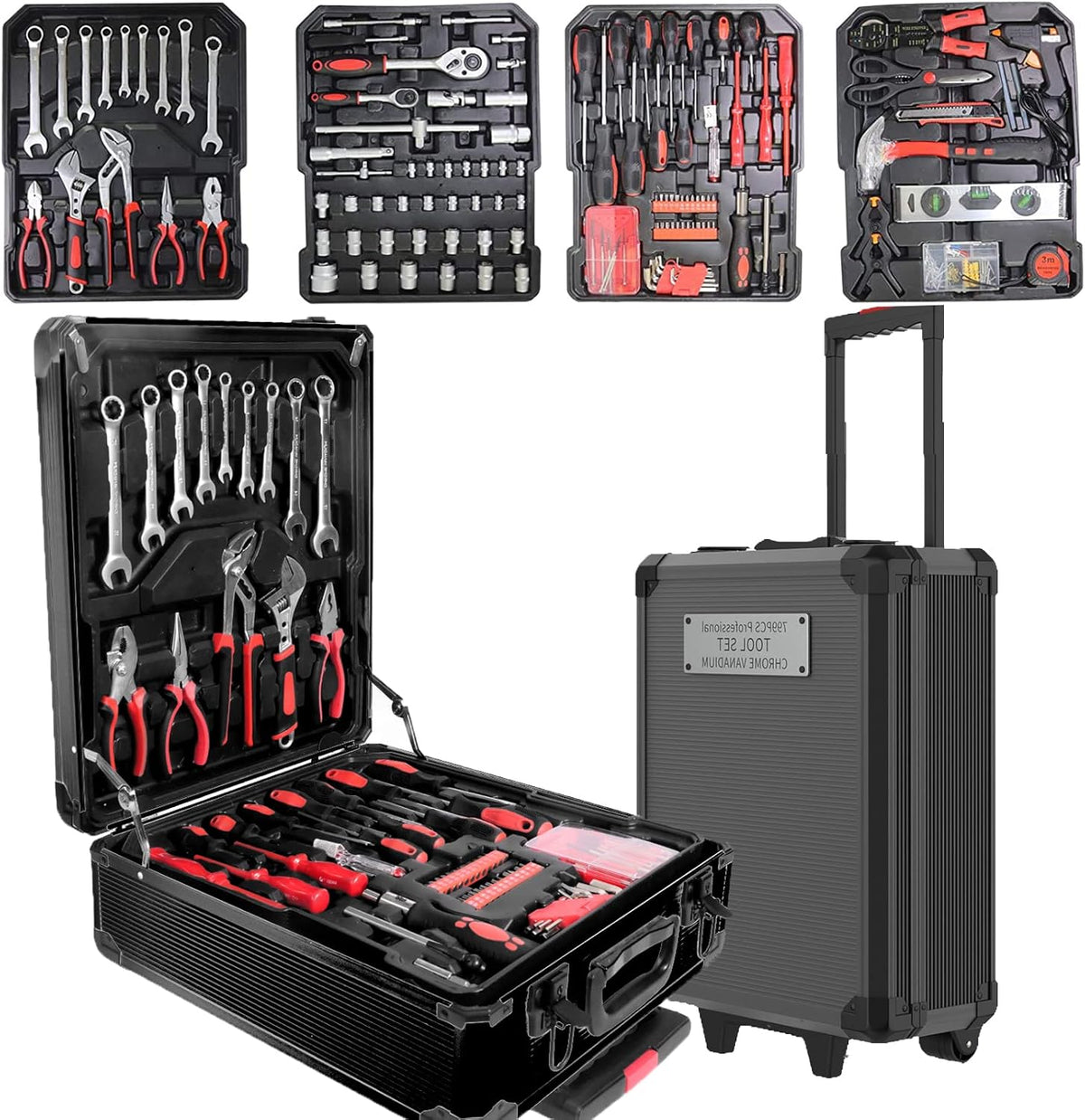 Portable Hand Tool Set with Toolbox U74199