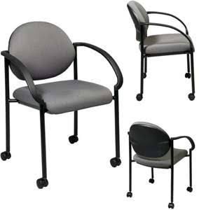 Stack Chairs with Casters and Arms W9736