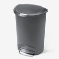 Grey Semi-Round Kitchen Step Trash Can J4310