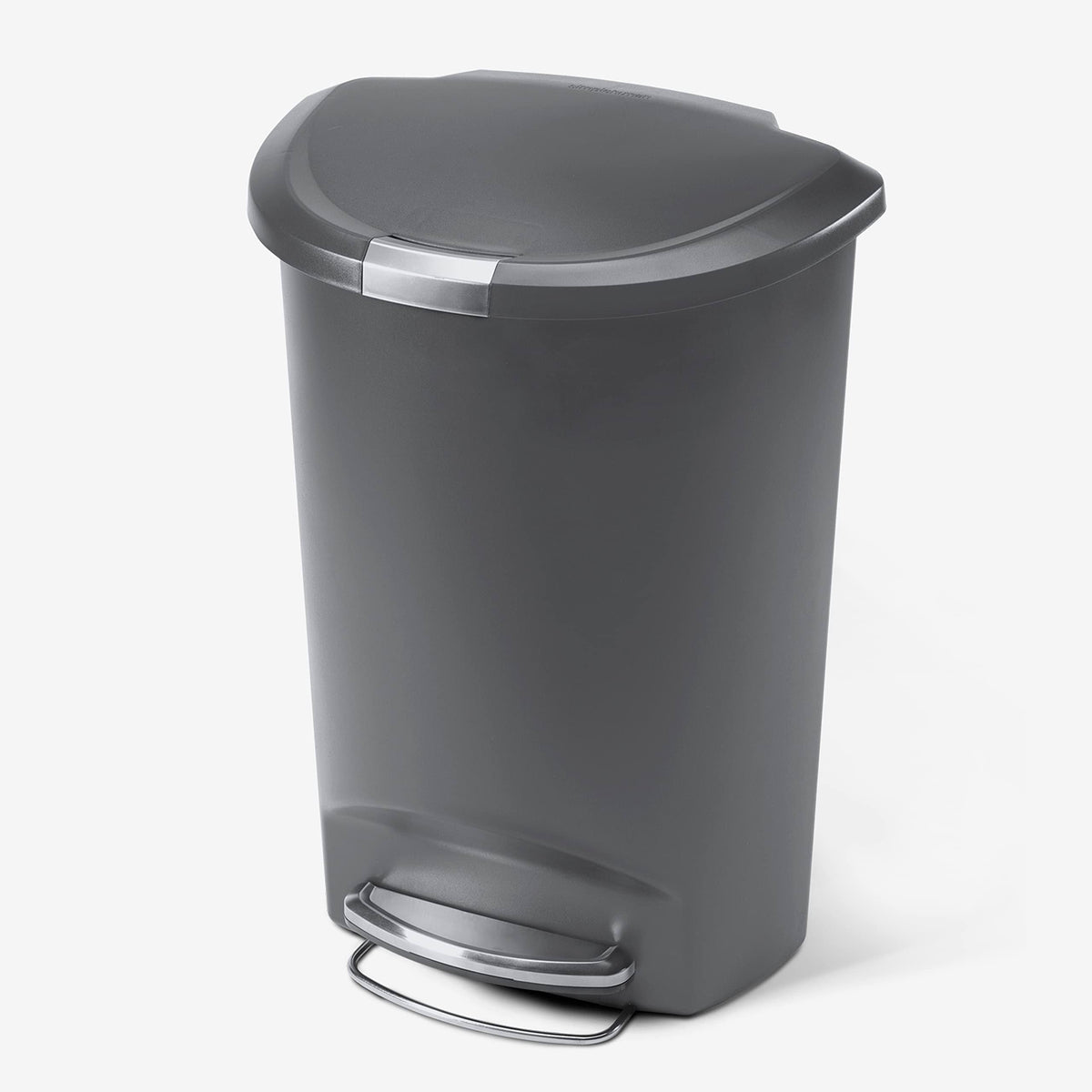 Grey Semi-Round Kitchen Step Trash Can J4310