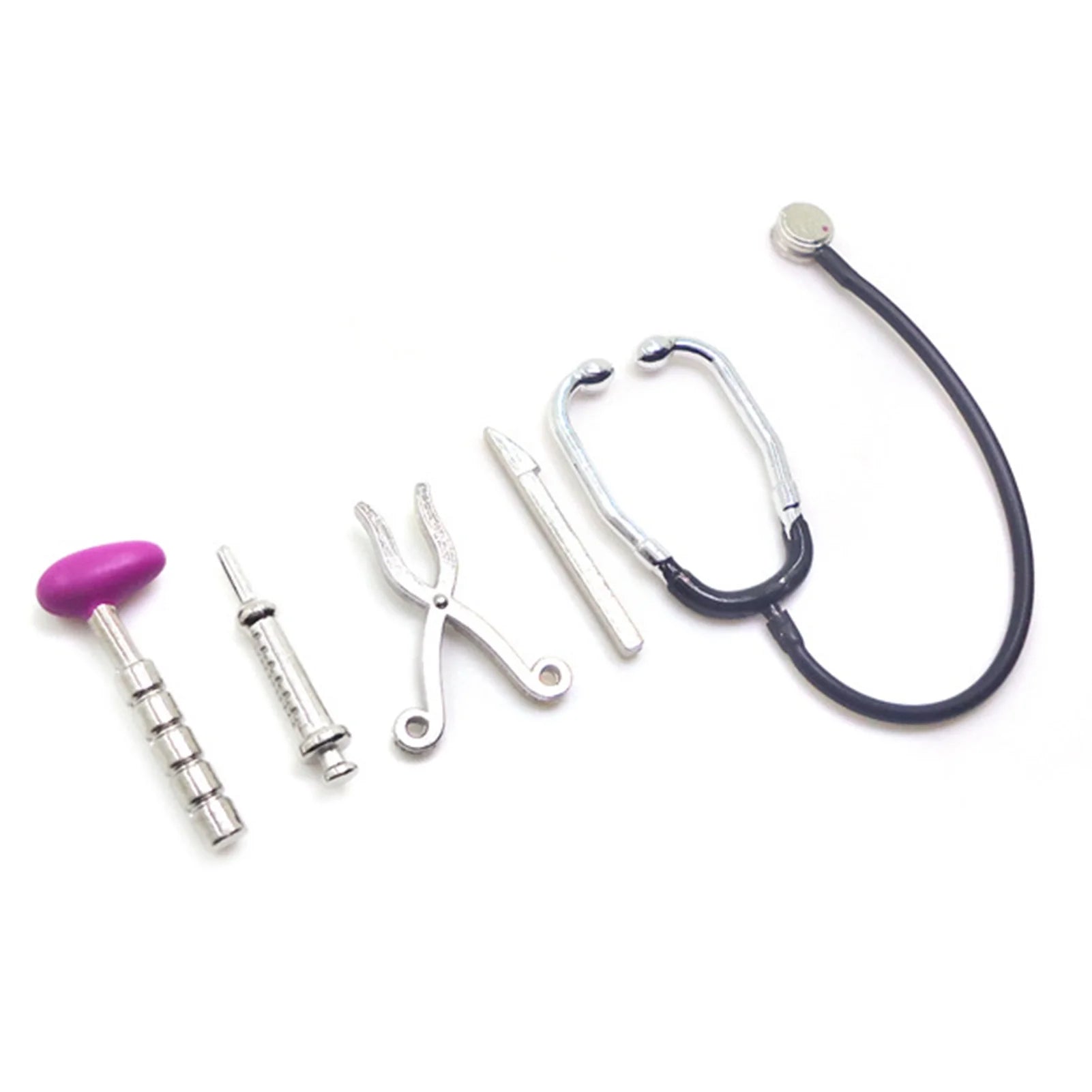 5Pcs 1/12 Dollhouse Mini Stethoscope Hospital Accessories Toys Set R48729