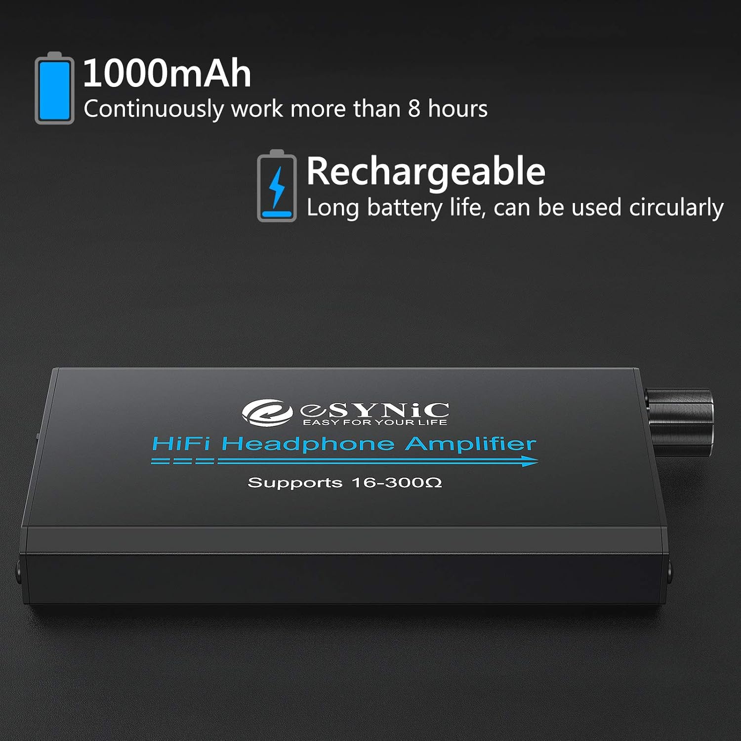 Portable Headphone Amplifier with 3.5mm Gain Switch V9009