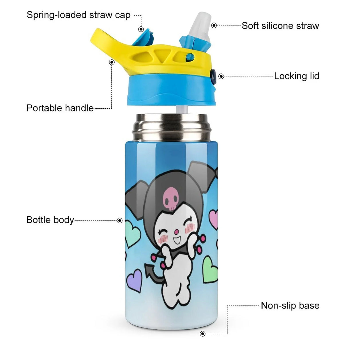 Stainless Steel Vacuum Insulated Water Bottle With Straw P698578