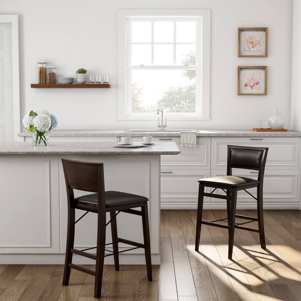 Dark Brown Folding Counter Stool V9371