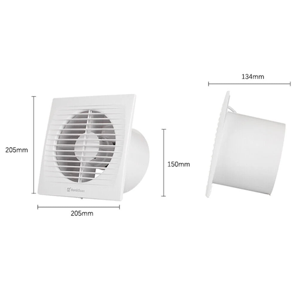 Wall-Mounted Square Exhaust Fan 6" Ventilation Extractor Fan 110V S820404