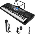 61 Key Keyboard Piano with LCD Display, 255 Sounds, Microphone, 3.5mm Audio Cable, 24 Demo Songs Z6014