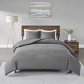 King Gray Duvet Cover Set with 2 Shams T715758