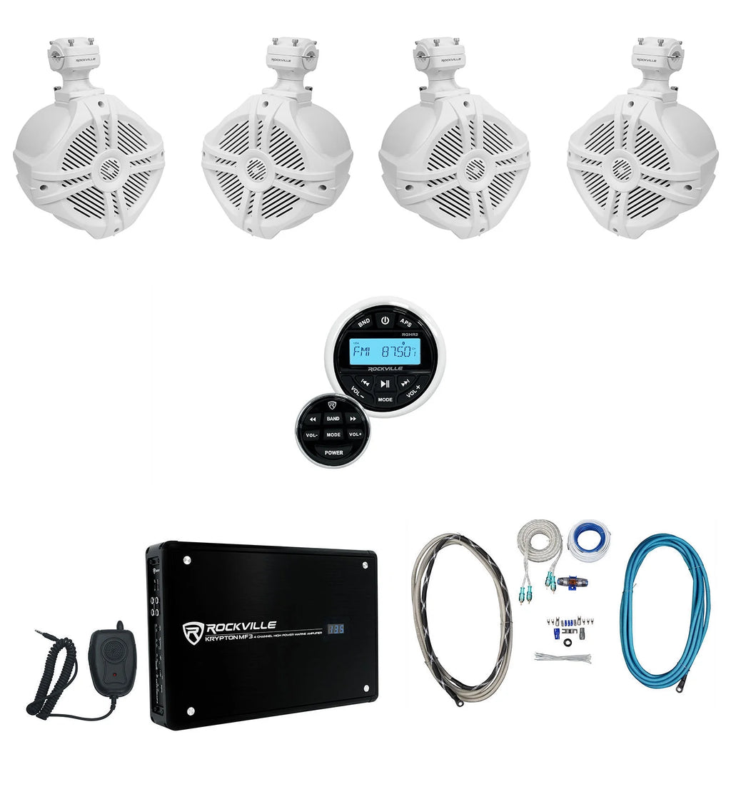 Marine Bluetooth Receiver with Remote, 6.5" Wakeboards, Amplifier P11505