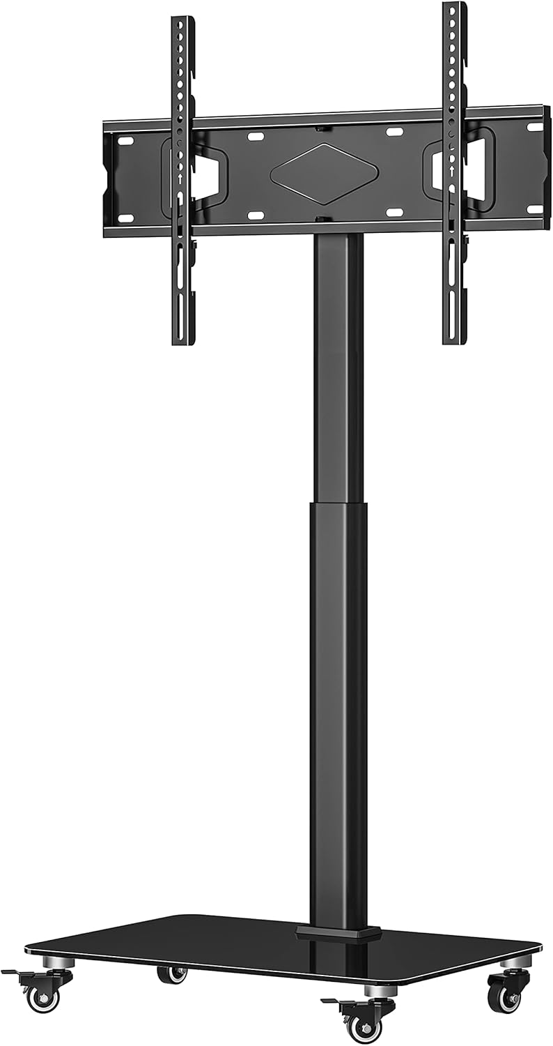 Tall TV Stand with Wheels, Height Adjustable, Max VESA 600x400mm S723