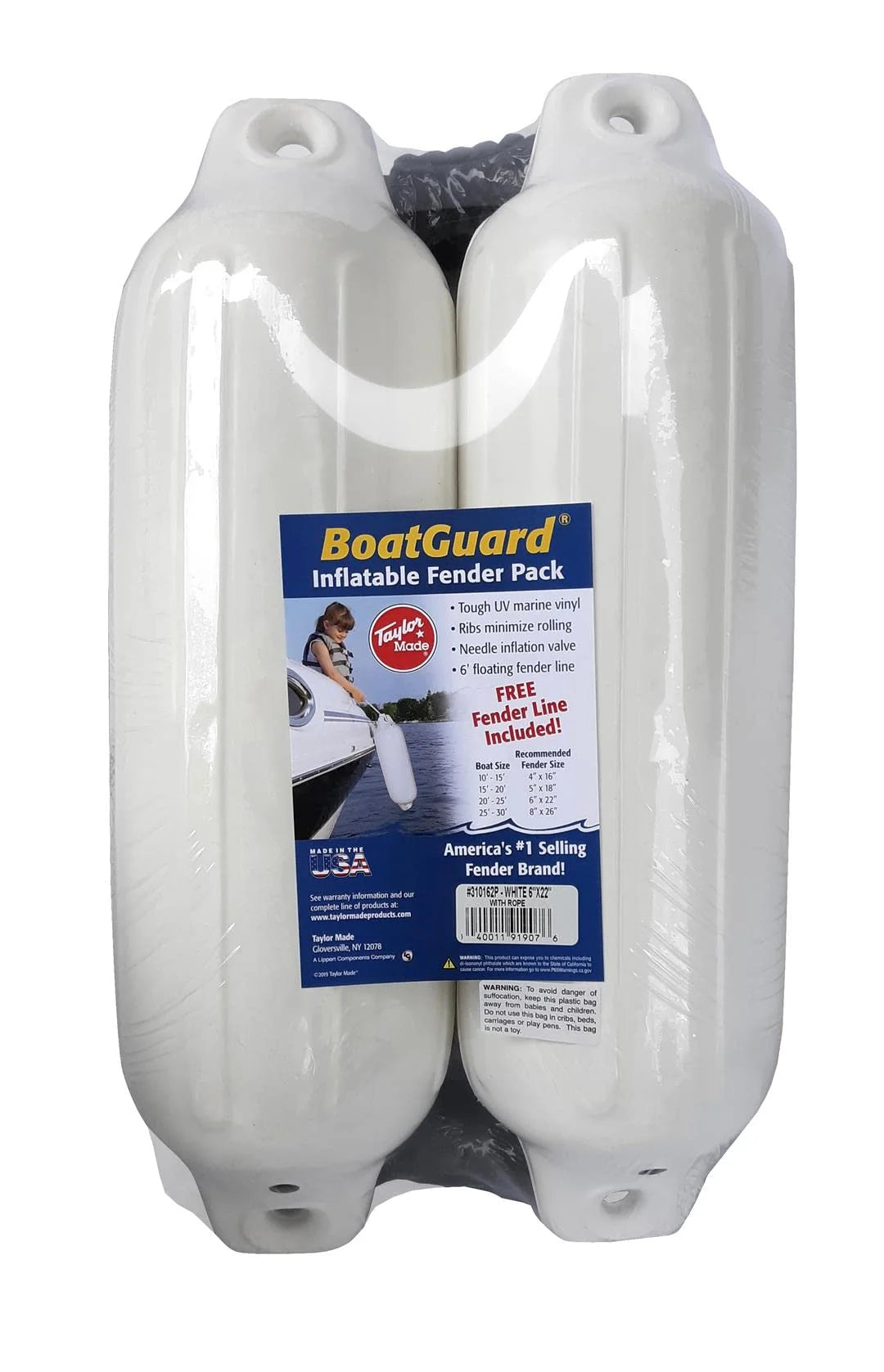 2 Pack Boat Fenders with Fender Line U6628
