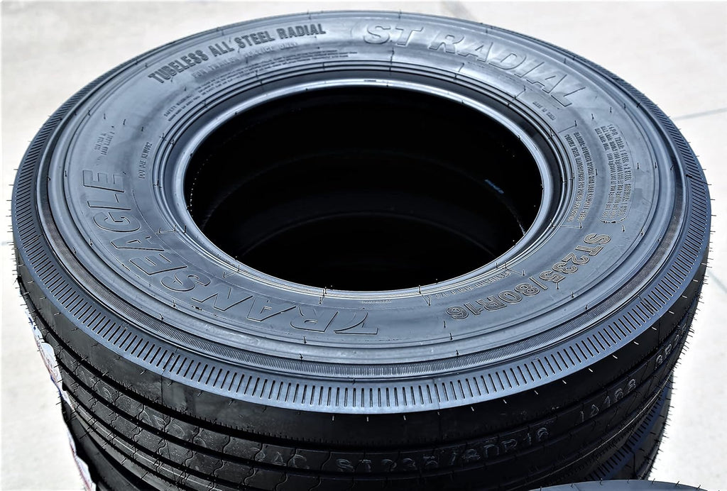 Set of 2 ST235/80R16 All Steel Trailer Radial Tires, 14-Ply, Load Range G L525830
