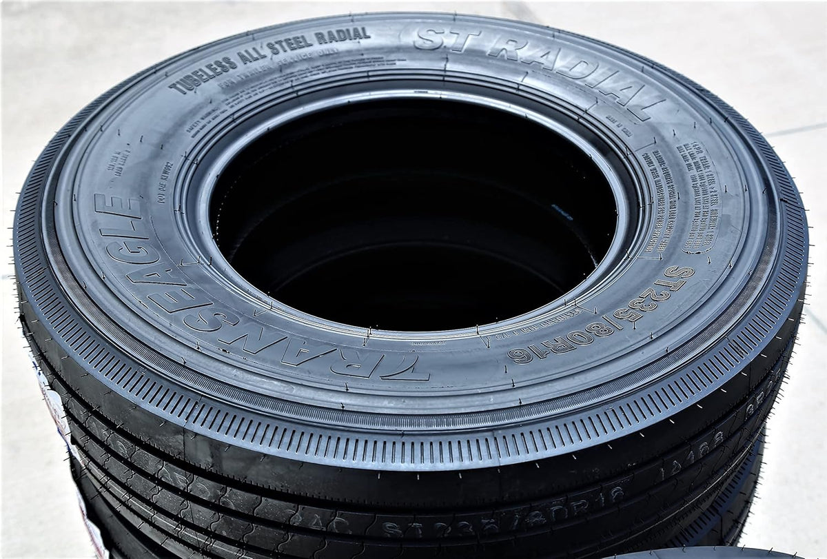 Set of 2 ST235/80R16 All Steel Trailer Radial Tires, 14-Ply, Load Range G L525830
