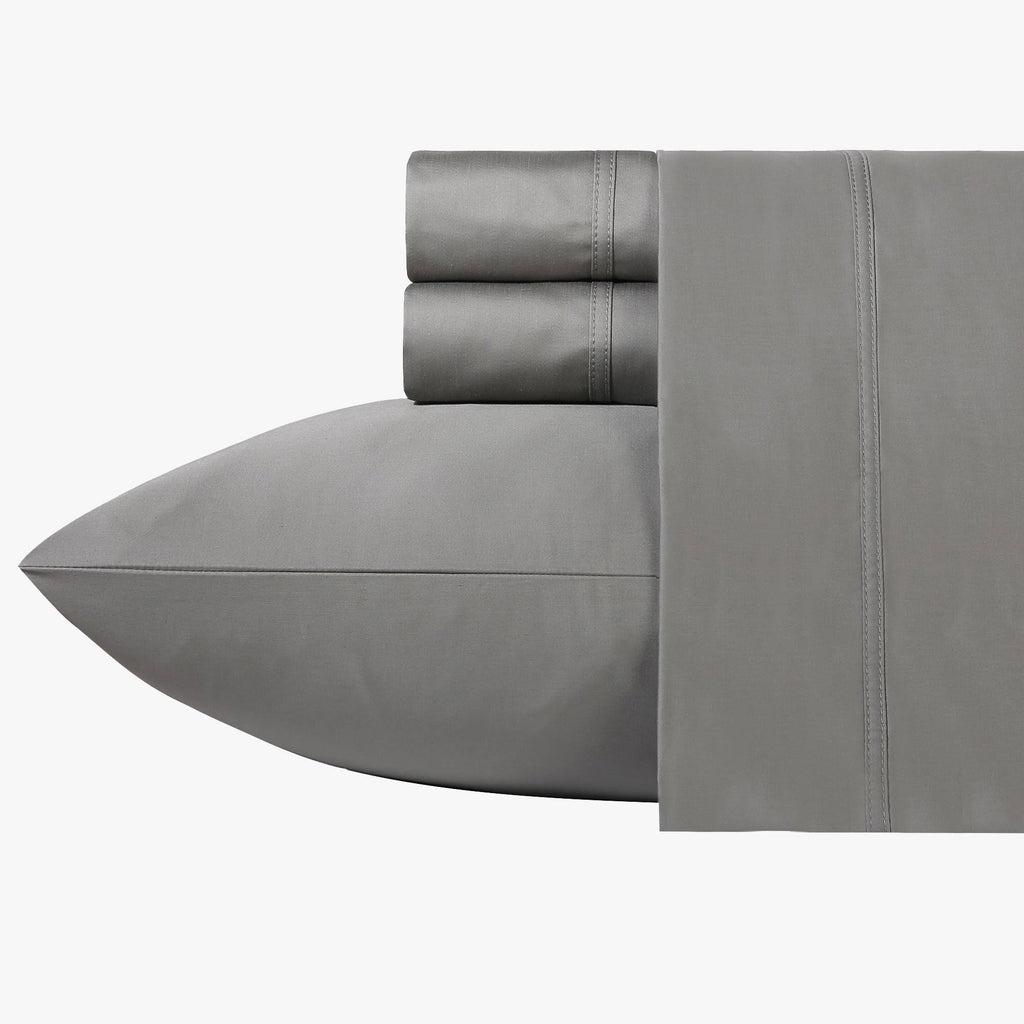 California King Dark Gray 100% Cotton Sateen Set W191
