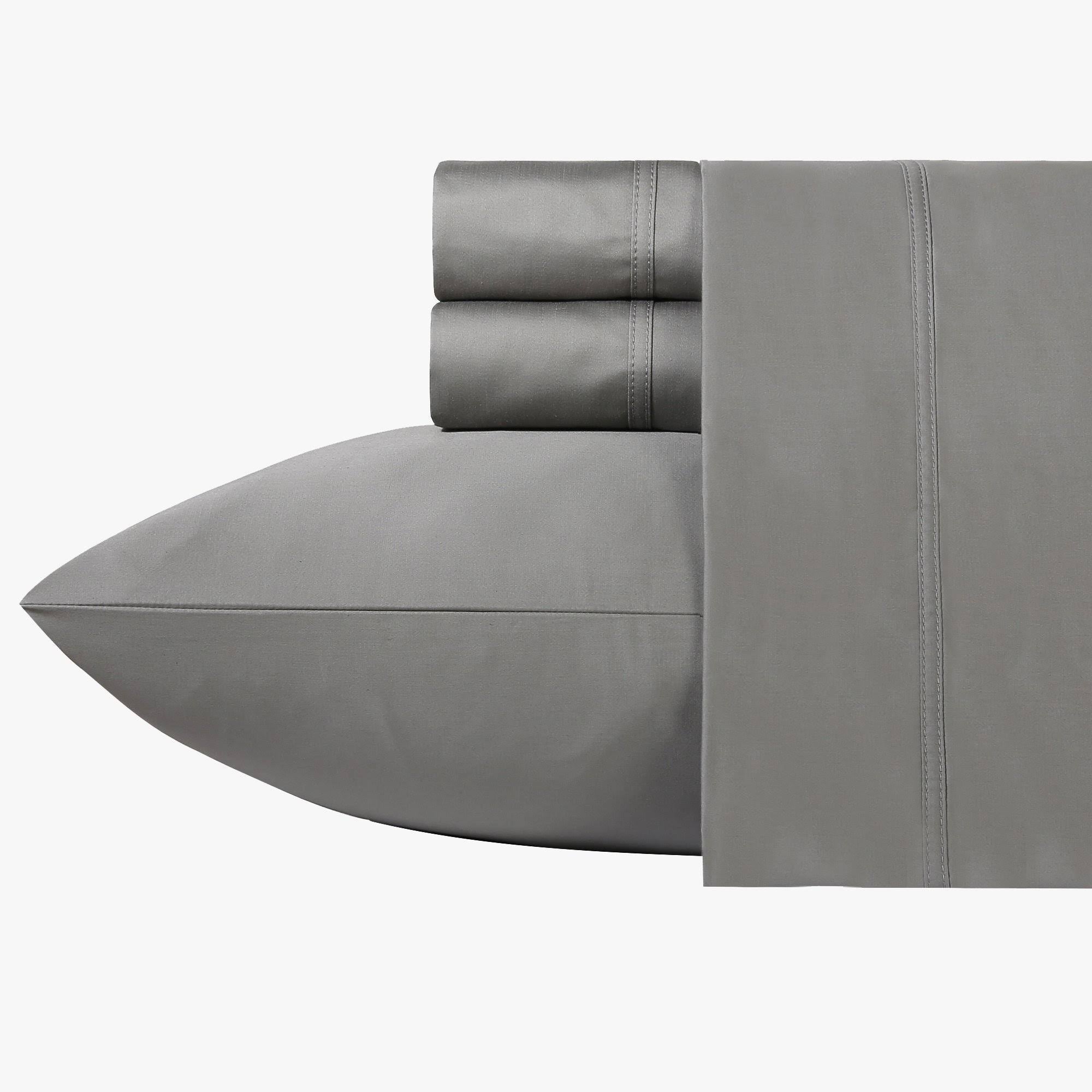 California King Dark Gray 100% Cotton Sateen Set W191