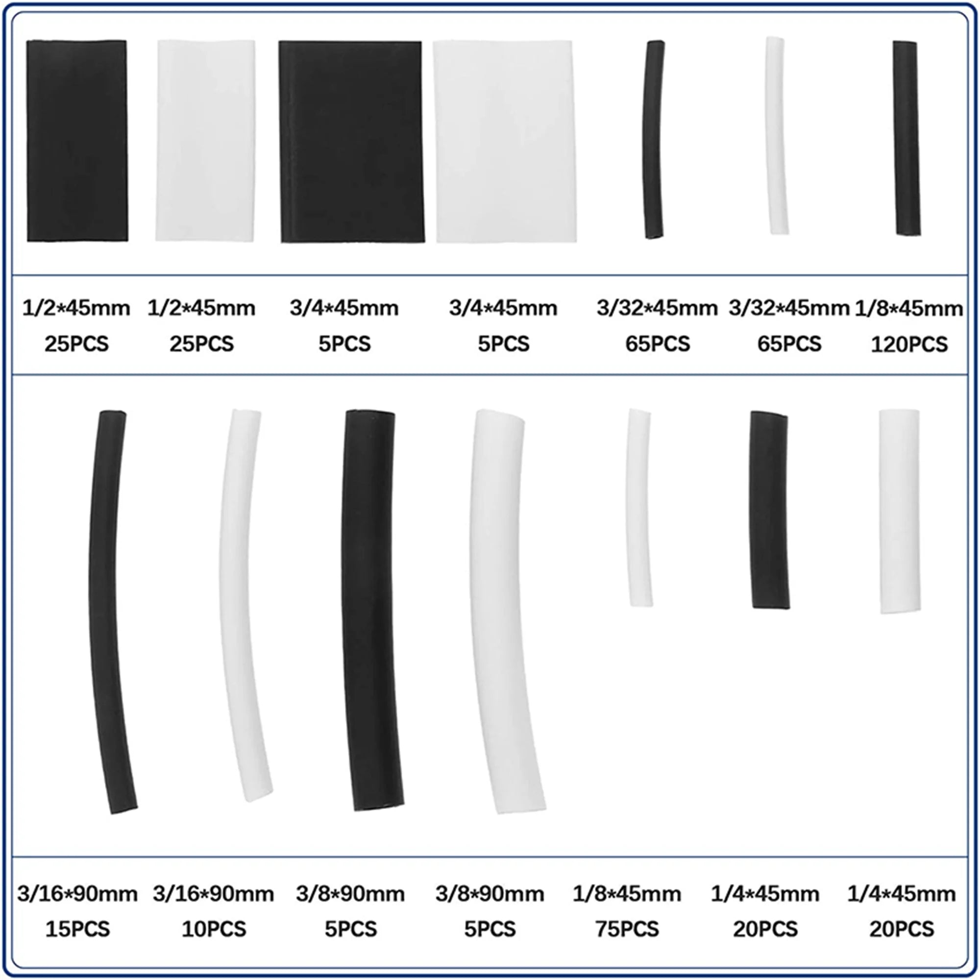 460 Pcs Heat Shrink Tubing Kit with Glue Waterproof Dual Wall 7 Sizes 2 Color X114