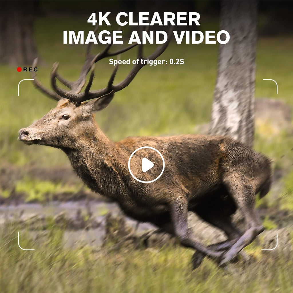 4K 30MP Night Vision Motion Activated Waterproof WiFi Trail Camera Pack of 2 R9381