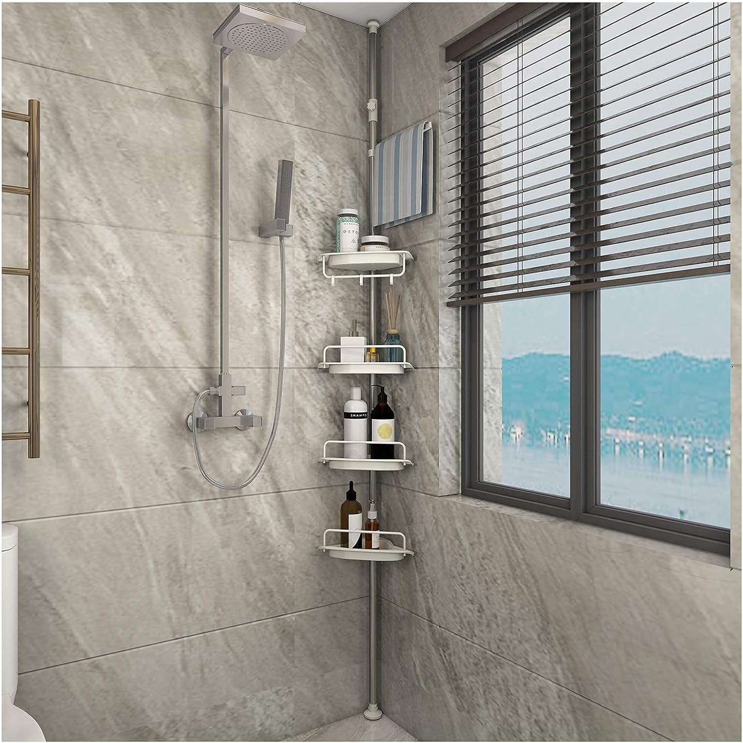 Matte 304 Stainless Steel 4 Tier Corner Shower Caddy Z83404