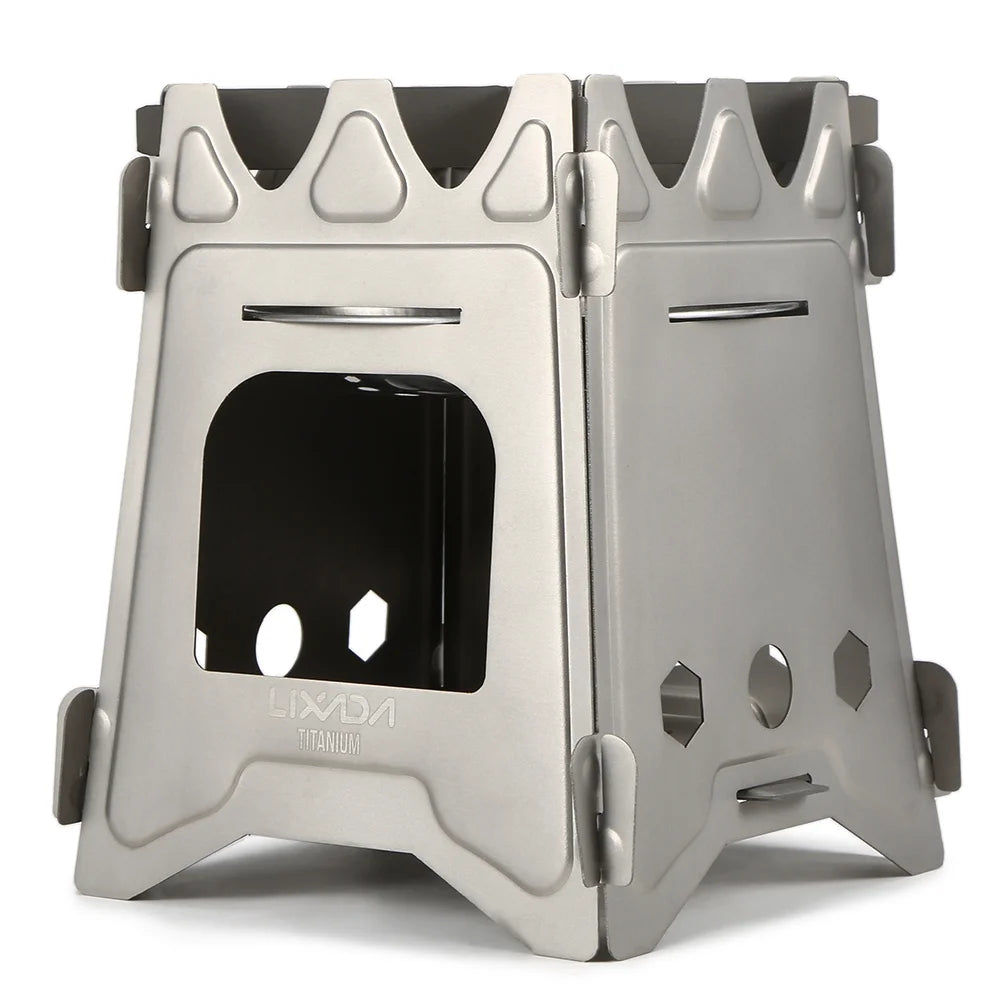 Ultralight Folding Camp Titanium Wood Cooking Stove O84622