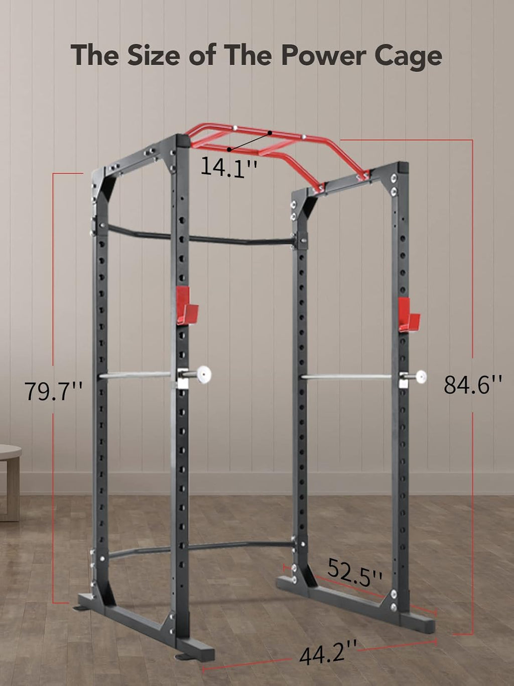 Power Cage Squat Rack with J-Hooks Heavy Duty 1000 lbs Capacity Q549