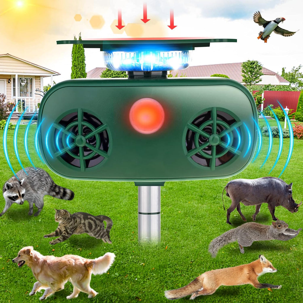 Ultrasonic Solar Powered Animal Repellent with Motion Sensor A558208