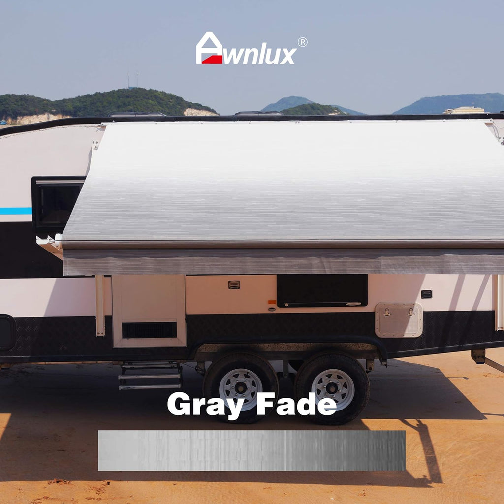 RV Awning Fabric Replacement Waterproof Vinyl Shade Screen Black Fade-10' O880