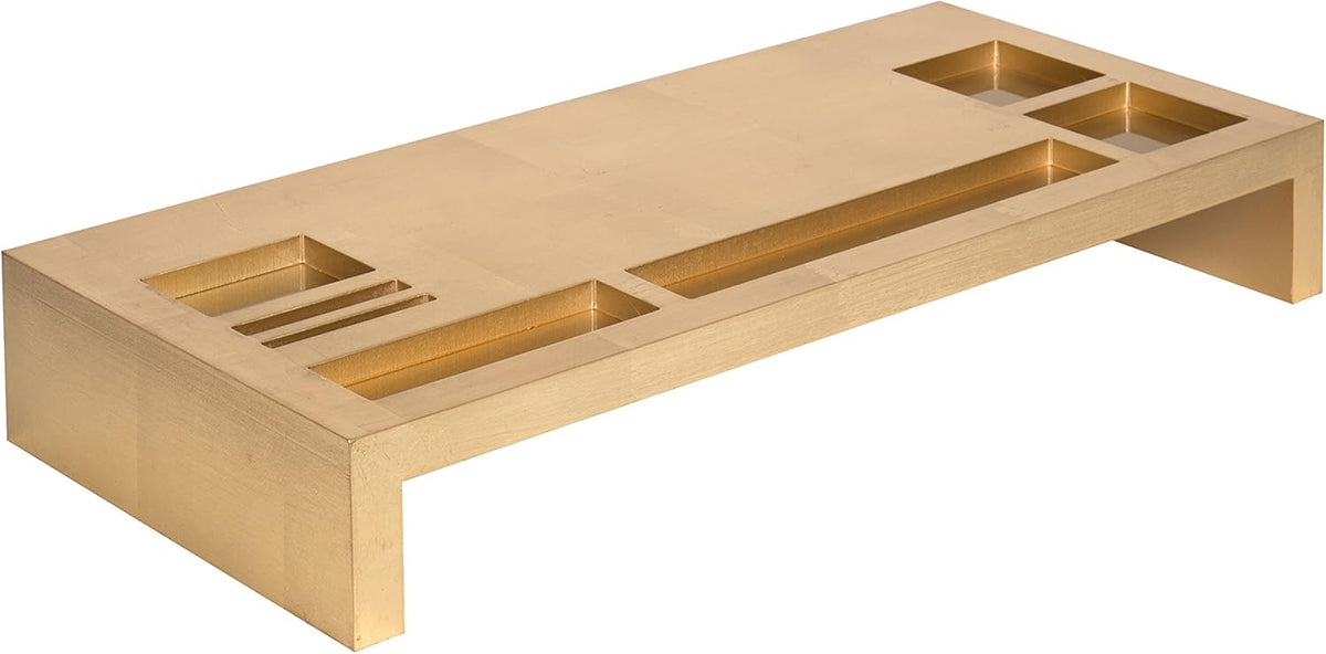 Black Wood Monitor Riser Desk Organizer, Pack of 2 O374