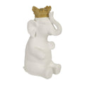 White/Gold Polyresin Elephant F4033