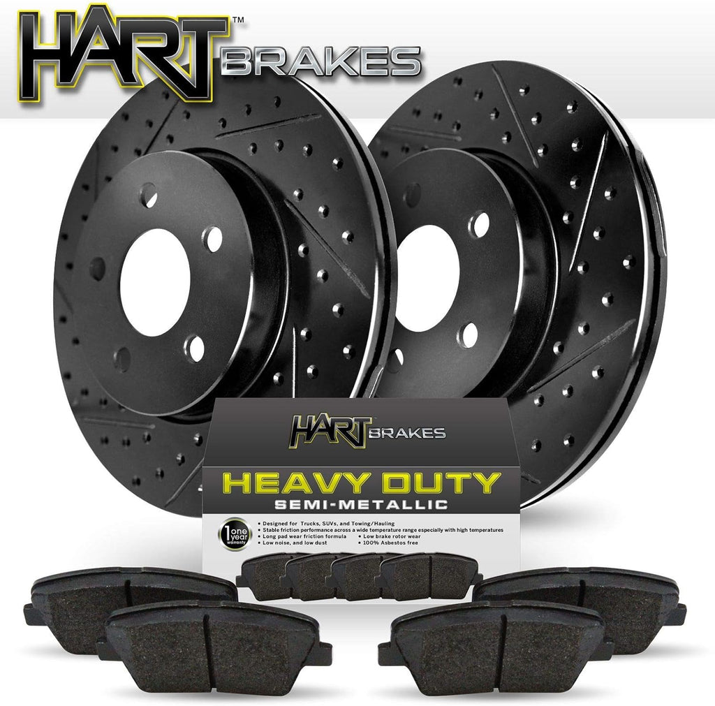 Black Hart Drill/Slot Disc Brake Rotors and Heavy Duty Pad N14260