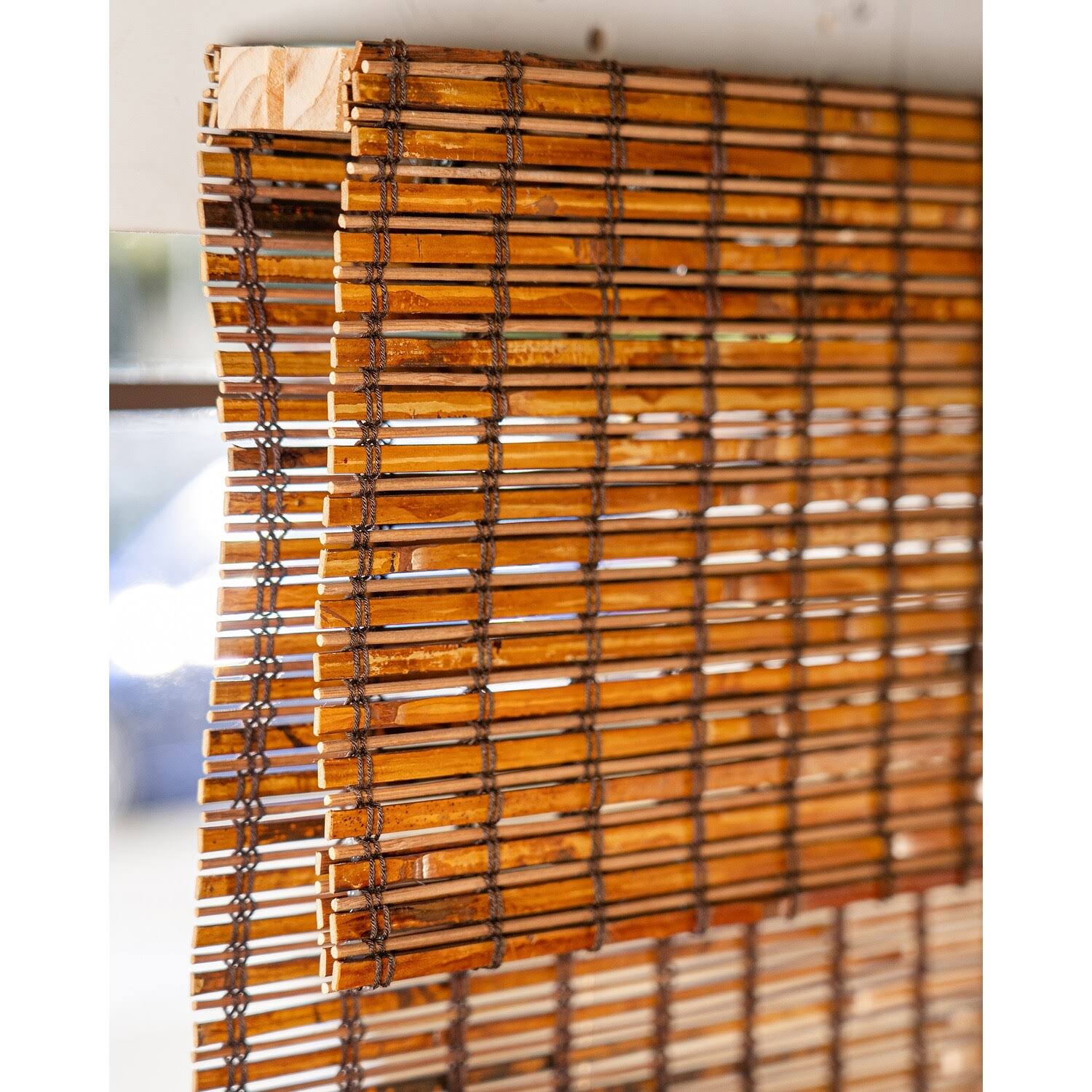 Cordless Bamboo Roman Shades, 29 inch x 64 inch, Brown T90131