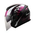 Pink Blue Motorcycle Open Face Helmet U5361