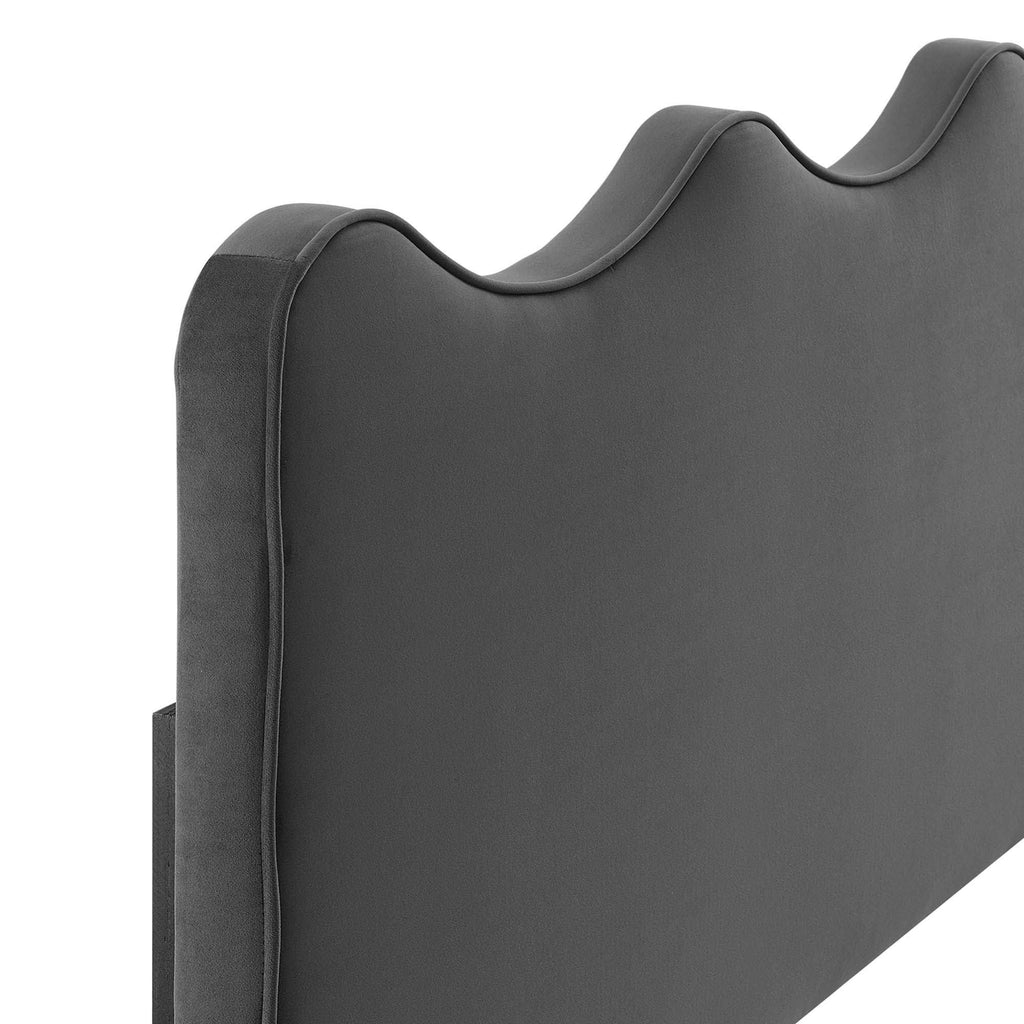 Light Gray Velvet Headboard King/California King J752259