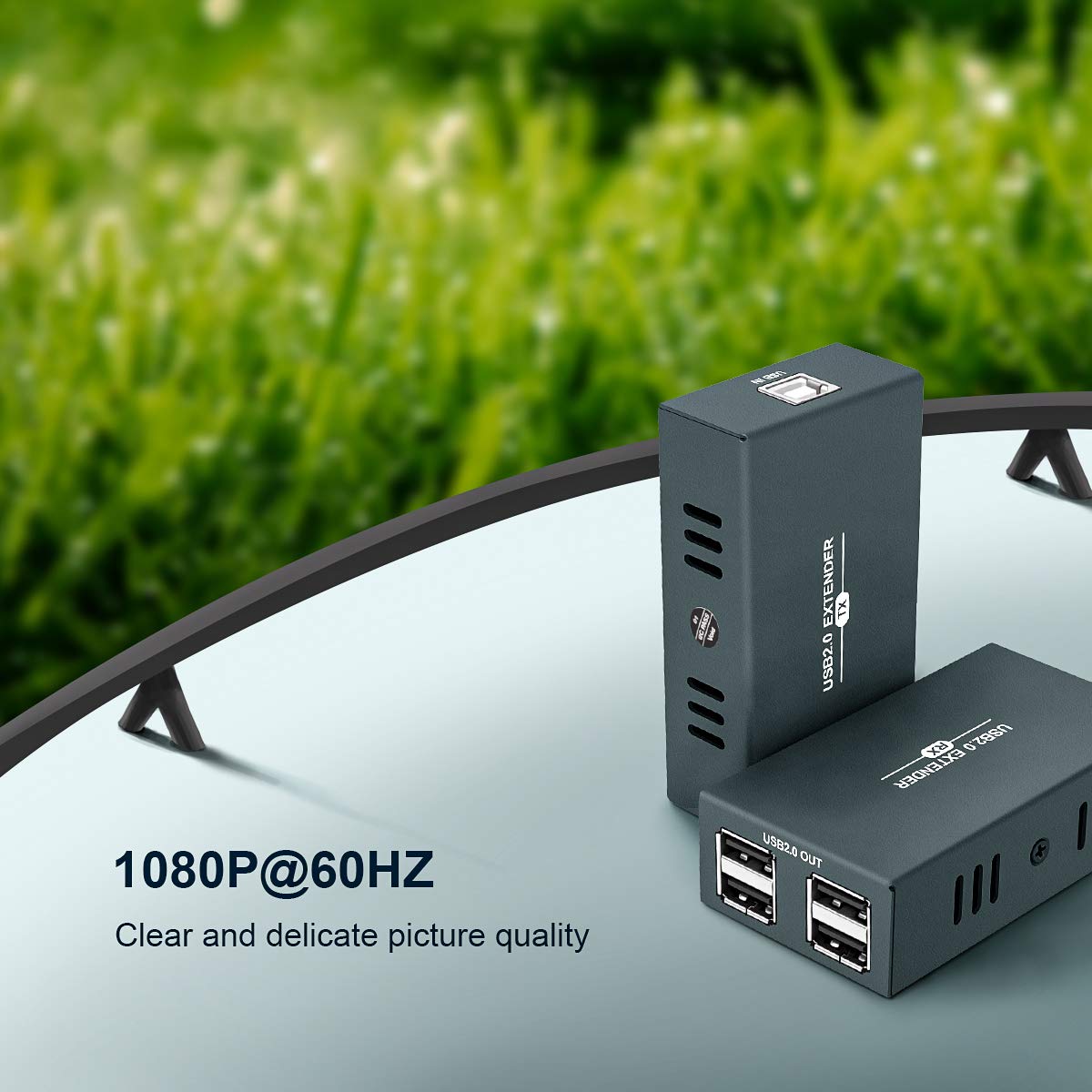 USB Extender 165ft Kit with 4 USB 2.0 Hub, Over Ethernet Cat5e/6/7 M858471