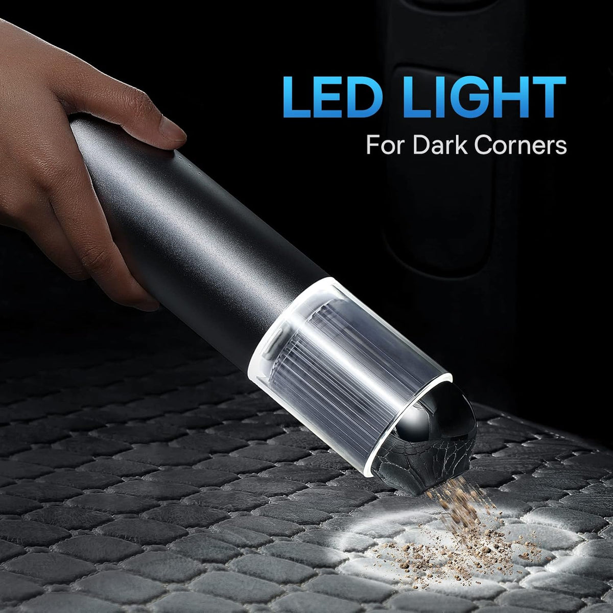 Handheld Cordless Rechargeable Vacuum with Adjustable Suction Power and LED Light C968