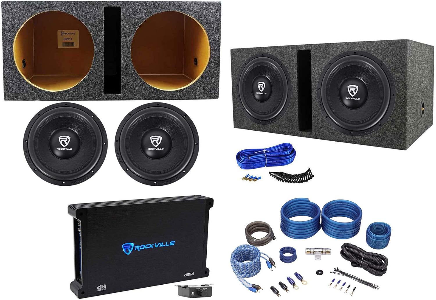 12" 4800w Subwoofers with Vented Box and Mono Amplifier N908861